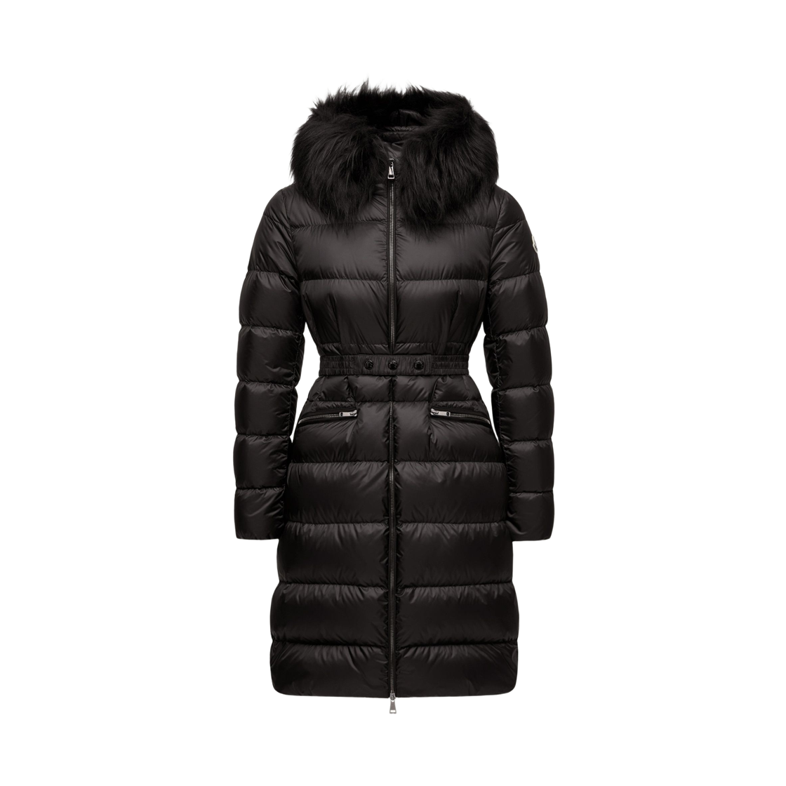 L2-093-1C00015-595FE-999 (W) Moncler Boedic Hooded Shearling Trim Long Down Jacket Black - 26FW
