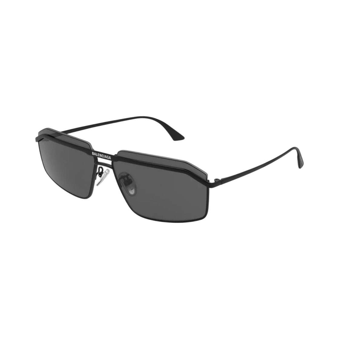 발렌시아가 스퀘어 렉탱글 선글라스 블랙 그레이(Balenciaga Square Rectangle Sunglasses Black Grey) - 2