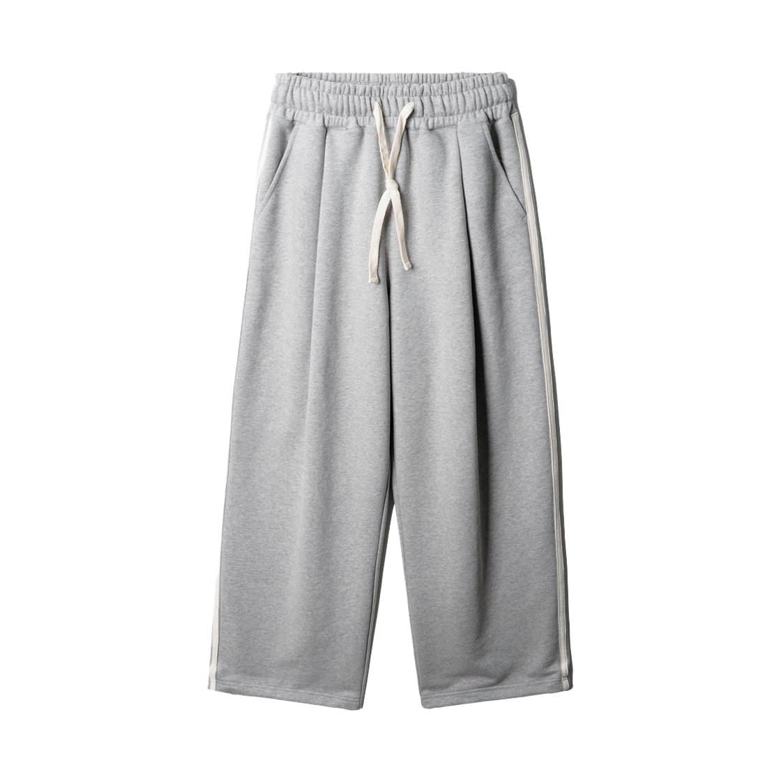 OYLP2544_gray_29 JEMUT Side Track One Tuck Sweatpants Gray OYLP2544