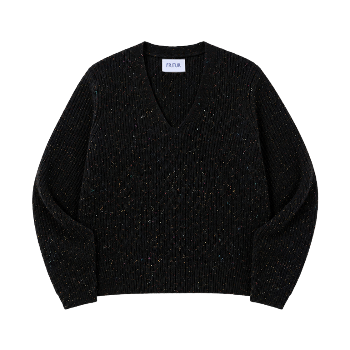 프리터 신 롤업 니트 블랙(FRITUR Chine Rollup Knit Black_F263KN07)