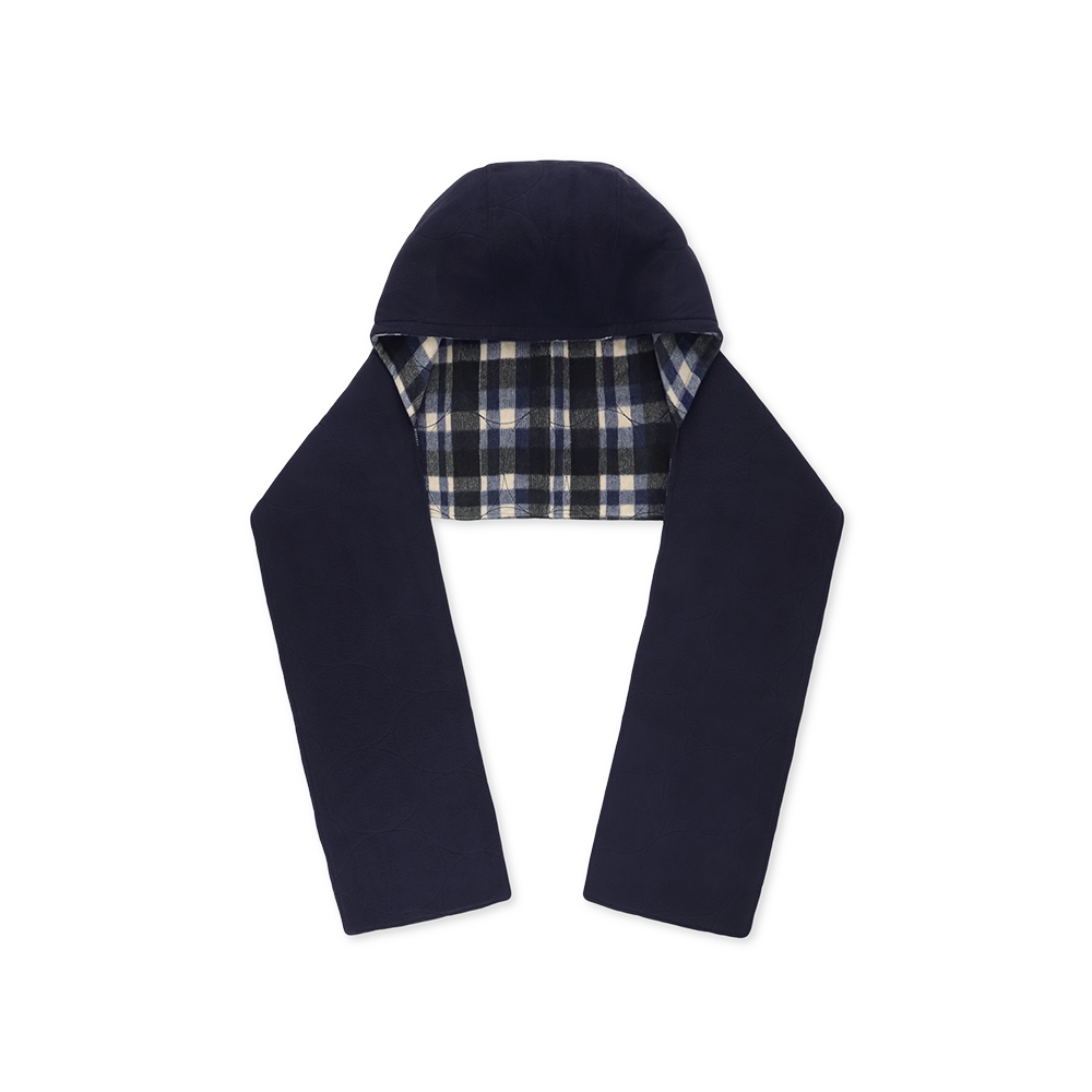 [5% 적립] 썬러브투어 리버서블 플리스 후디 스카프 네이비 플레이드([5% 적립] sunlovetour Reversible Fleece Hoodie Scarf Navy Plaid) - 2