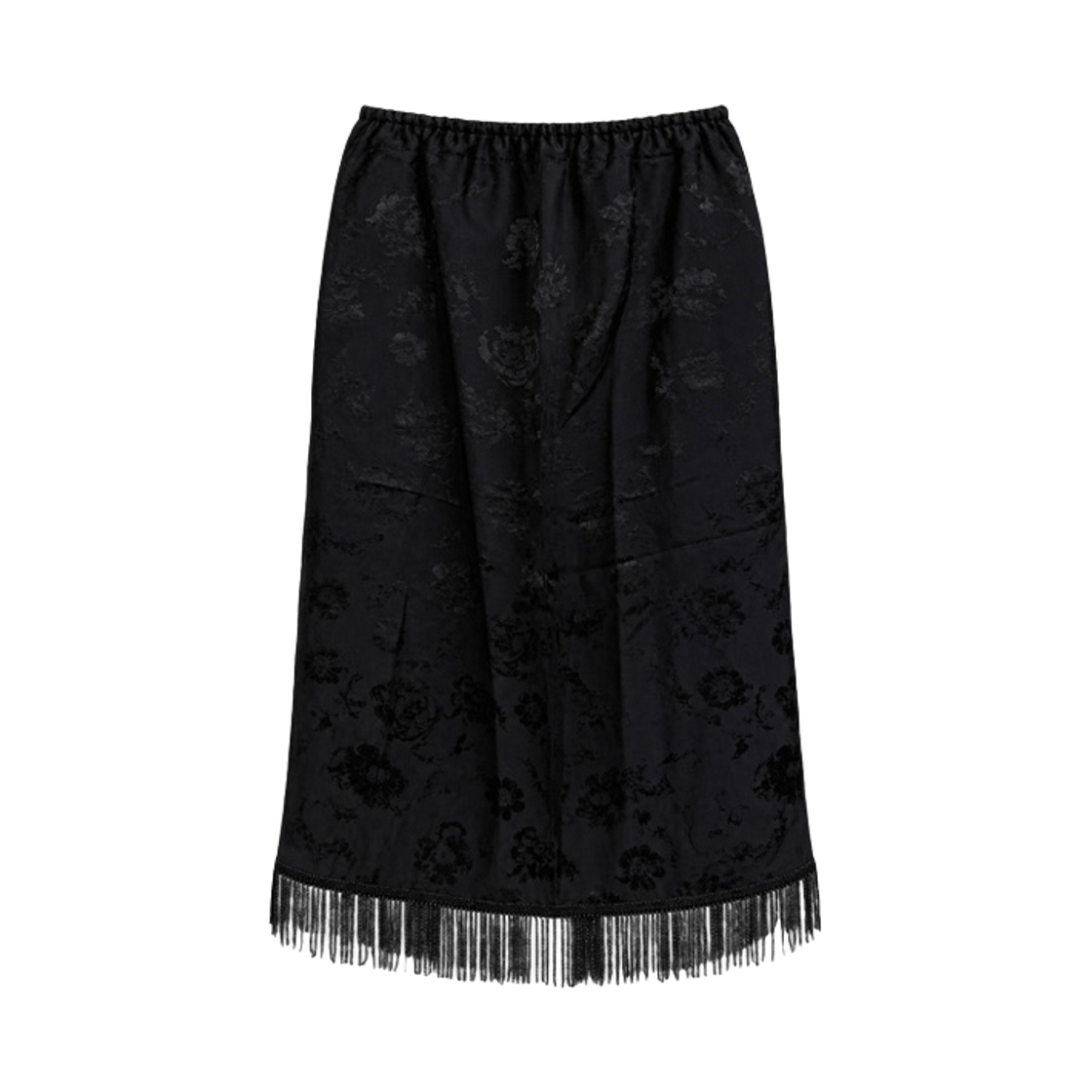 프리터 프린지 로즈 사틴 스커트 블랙(FRITUR Fringe Rose Satin Skirt Black_F263SK12)