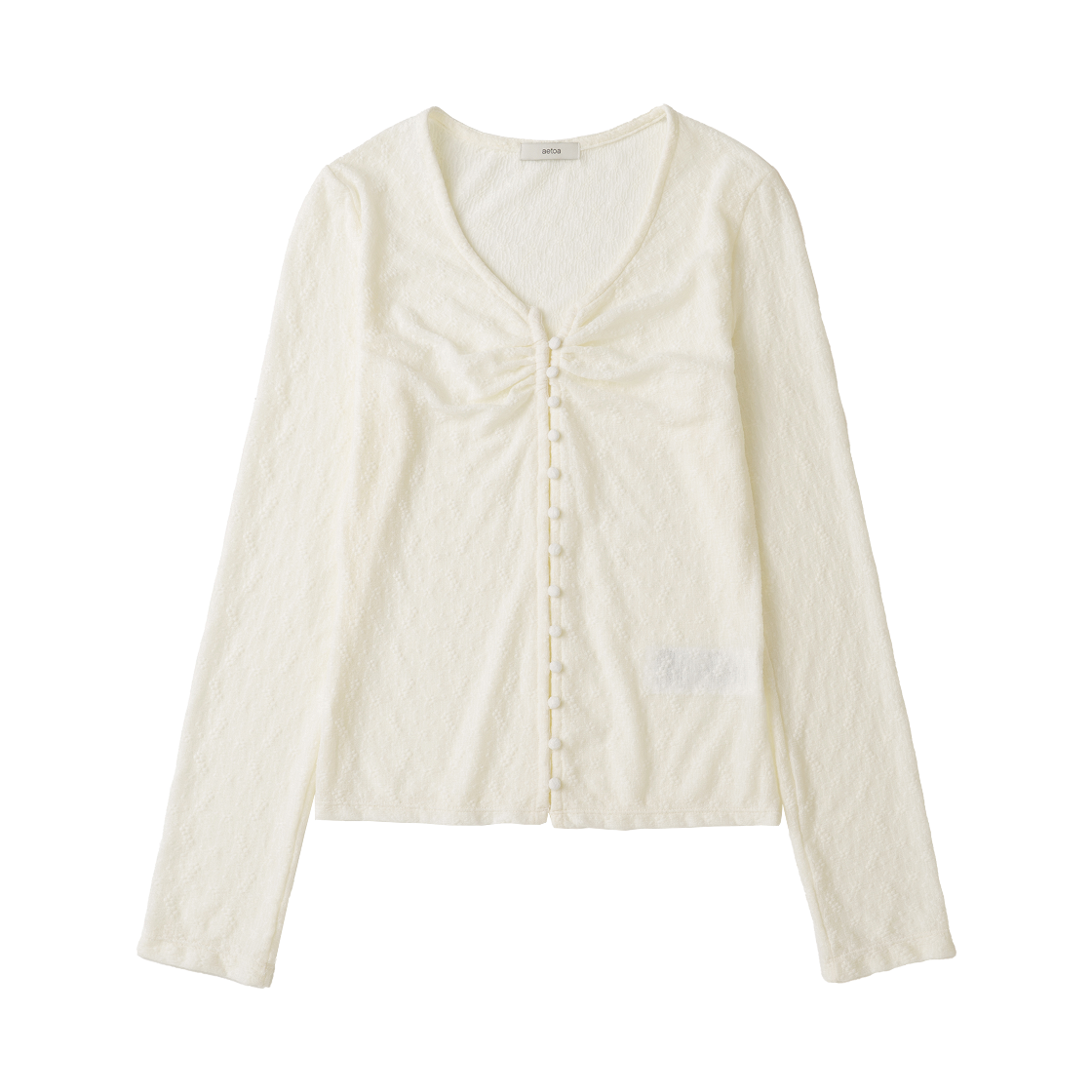 에토아 시어 레이스 버튼 탑 아이보리(aetoa Sheer Lace Button Top Ivory) - 1