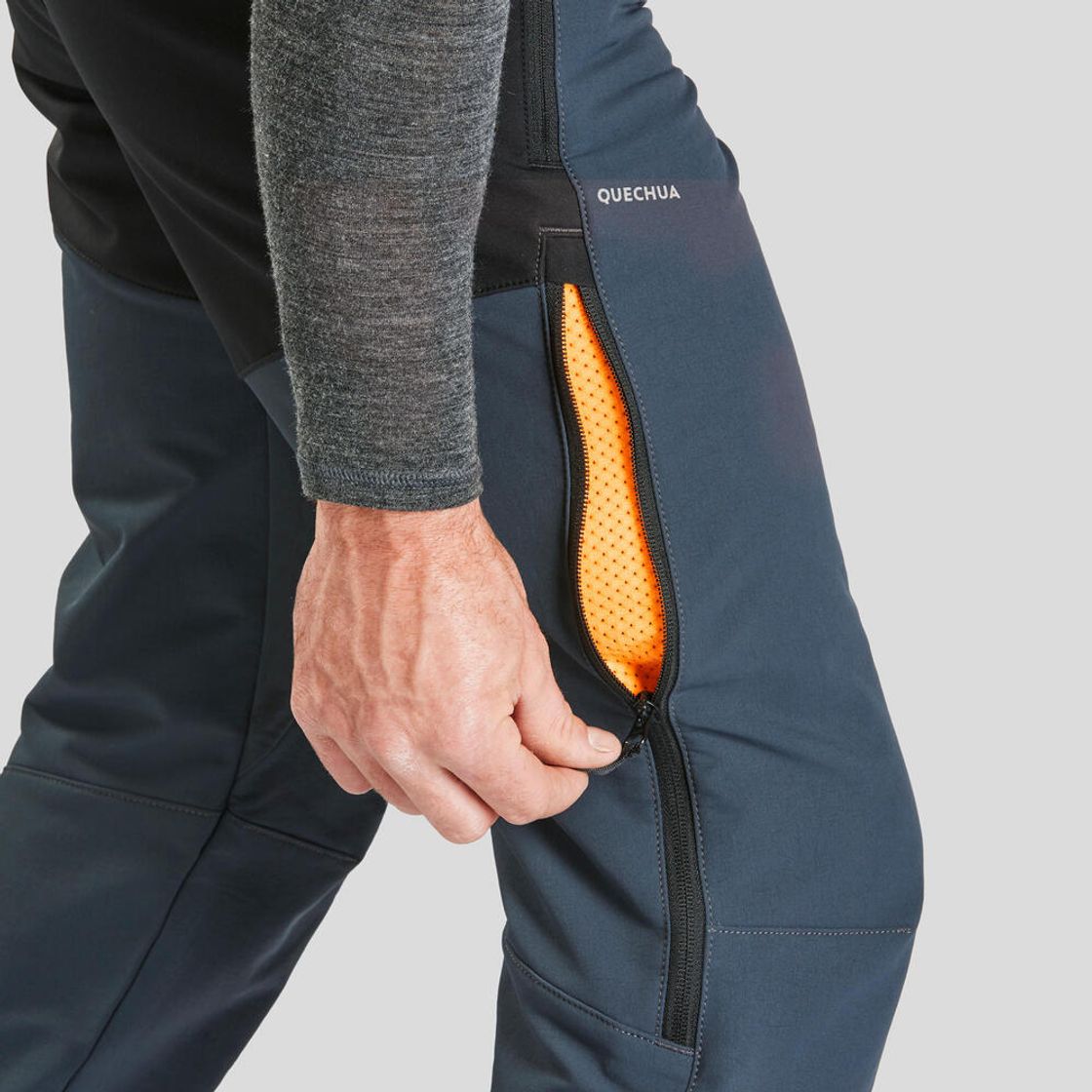 데카트론 남성 등산 방한발수 바지 SH500 벤틸레이션 적용 그라파이트 그레이(Decathlon Men's Hiking Warm Water-Repellent Ventilated Pants SH500 Graphite Grey) - 4