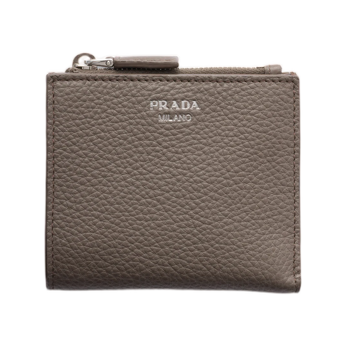 2ML049-2E9Z-F0218 Prada Small Leather Wallet Bamboo Gray