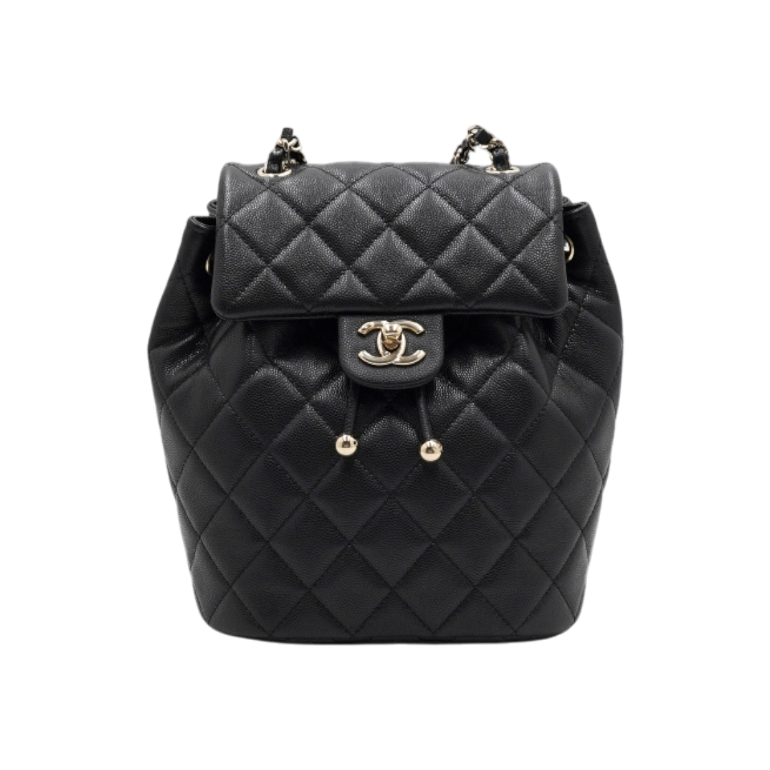 ITT5UE4JBJQ8 Chanel Black Caviar Gold CC Urban Spirit Small Backpack