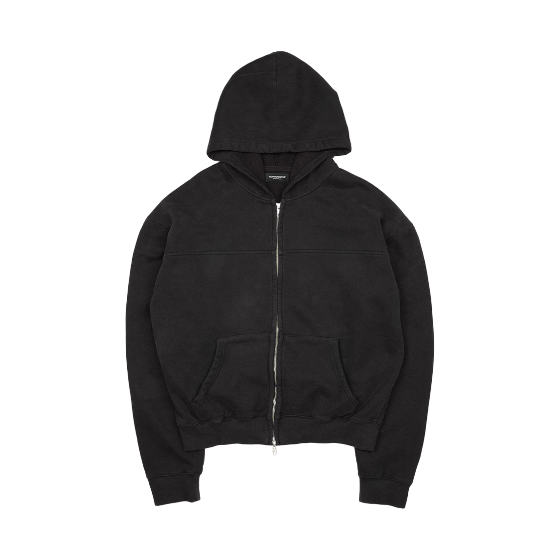26022-8882-011-BK farfromwhat cropped zip hoodie_black
