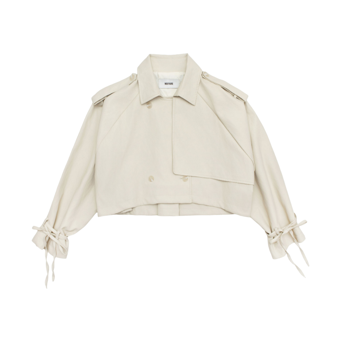 MF26FW029 MOIFAIRE Leather Strap Trench Jack Ivory
