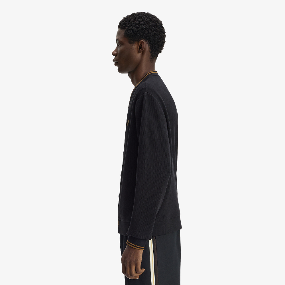 프레드페리 팁드 피케 가디건 블랙(Fred Perry Tipped Pique Cardigan Black) - 4
