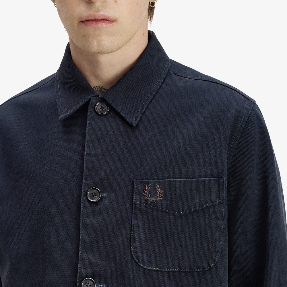 프레드페리 베드포드 코드 오버셔츠 네이비 화이트(Fred Perry Bedford Cord Overshirt Navy White) - 5
