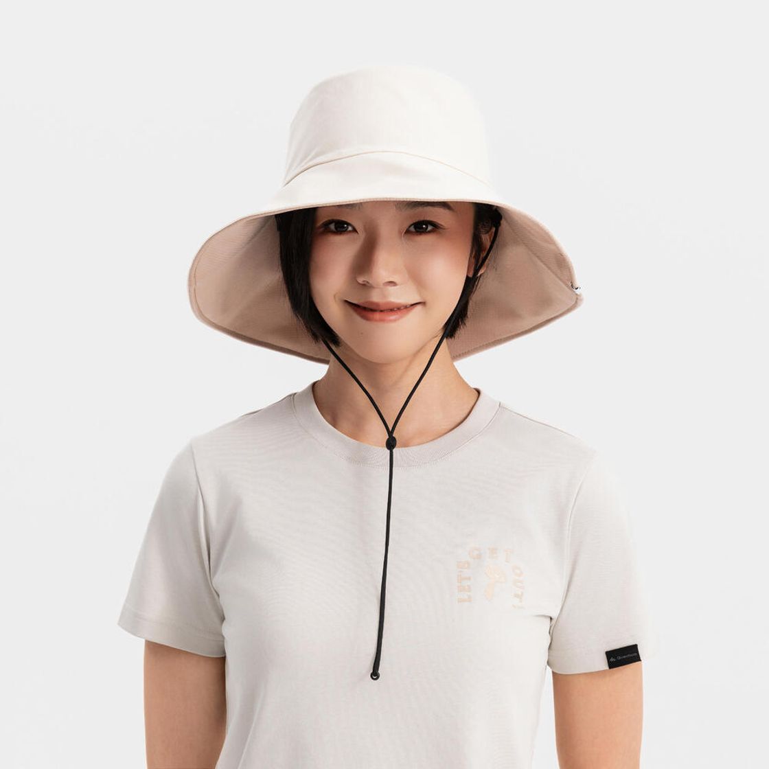 데카트론 여성 등산 와이드 양면 버킷햇 트래블 500 크림 베이지(Decathlon Women's Hiking Wide Reversible Bucket Hat Travel 500 Cream Beige) - 9