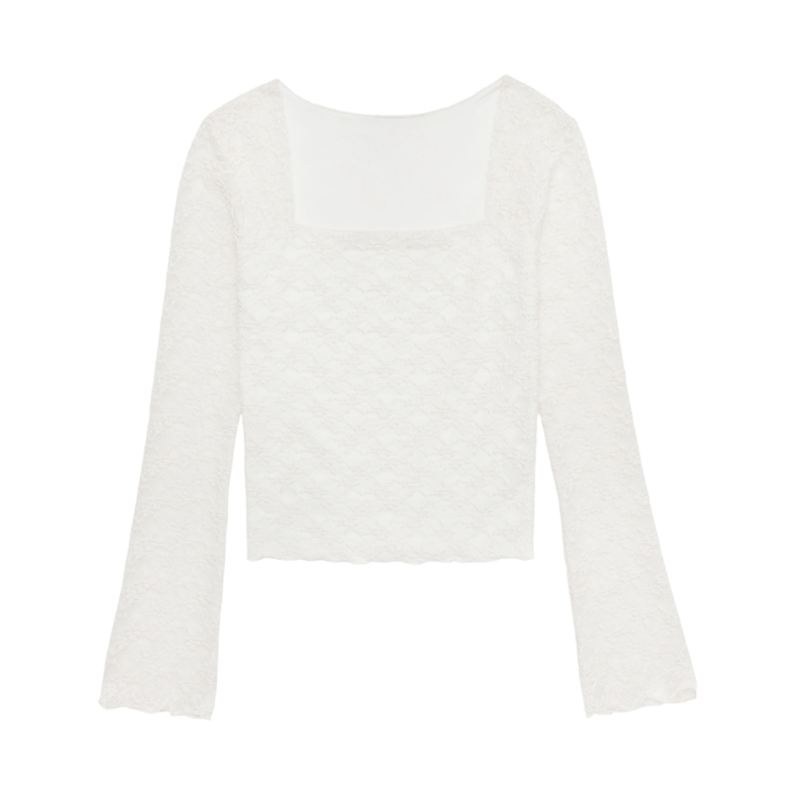 모이페어 레이스 스퀘어 넥 탑 아이보리(MOIFAIRE Lace Square Neck Top Ivory)