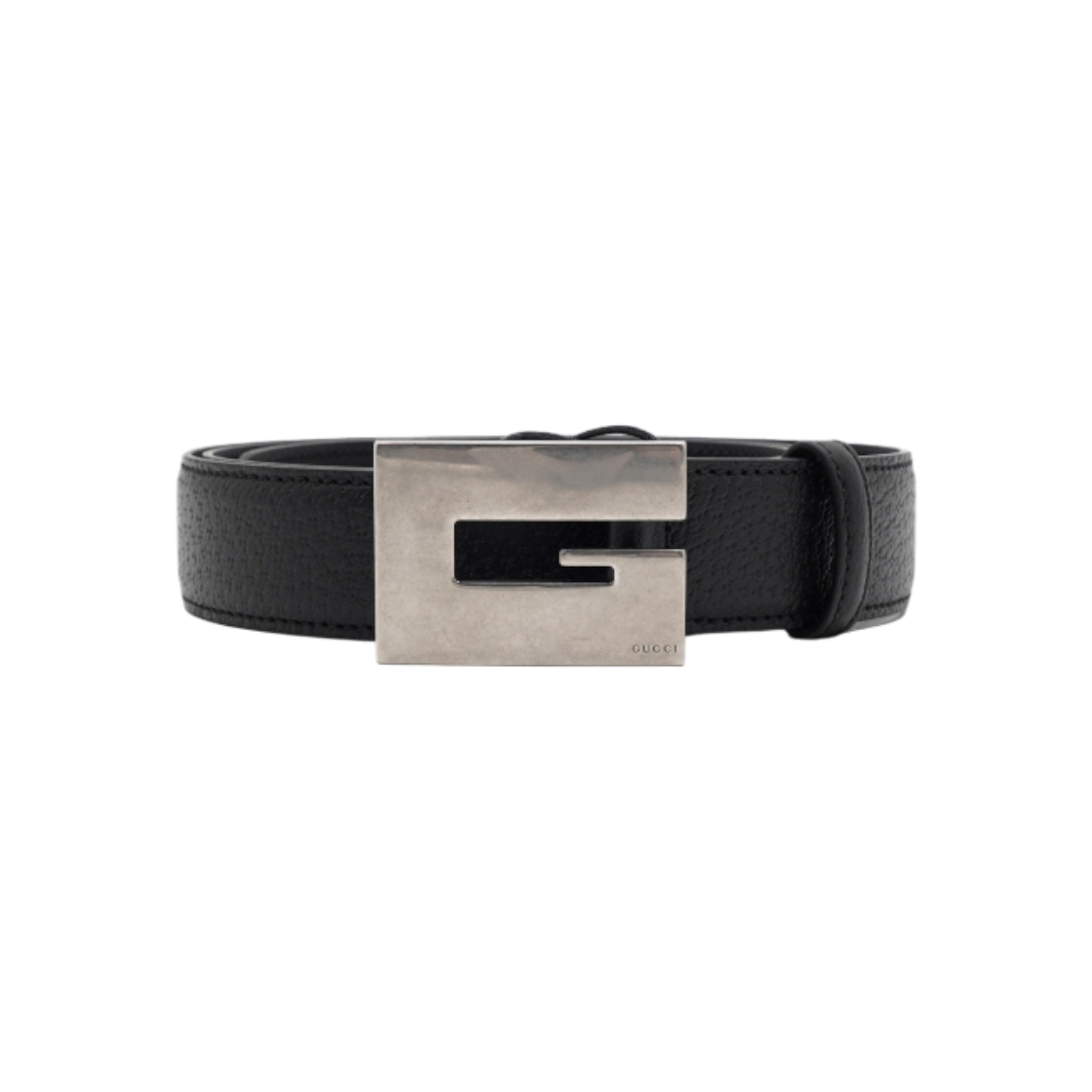 ITKM5OHU4VGO Gucci Black Calf Leather G Logo Double Buckle Men Belt