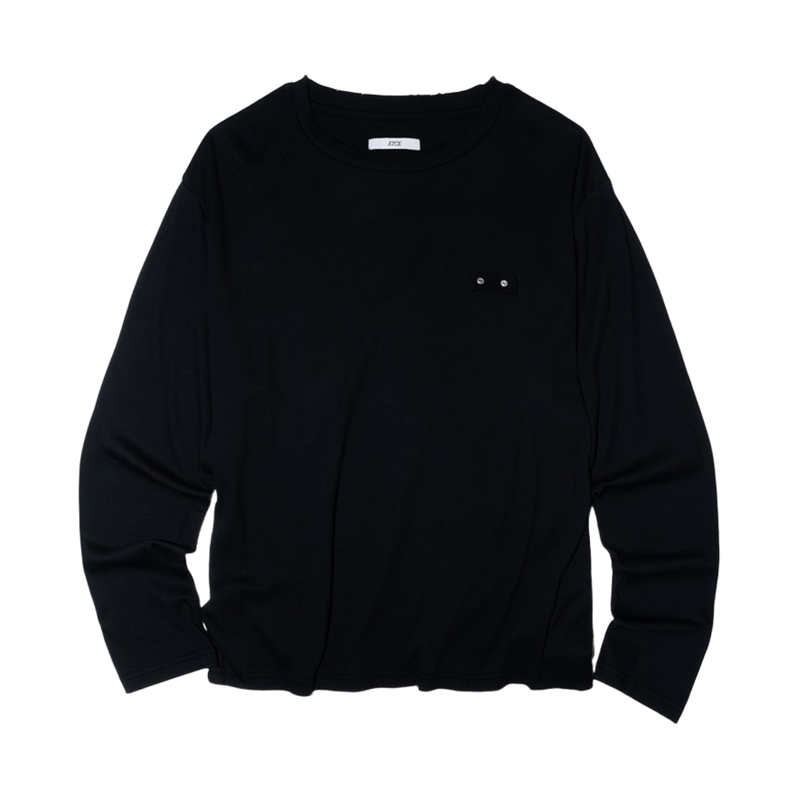 이티씨이 디스트로이드 리벳 롱슬리브 티 블랙(ETCE Destroyed Rivet L/S Tee Black) - 1
