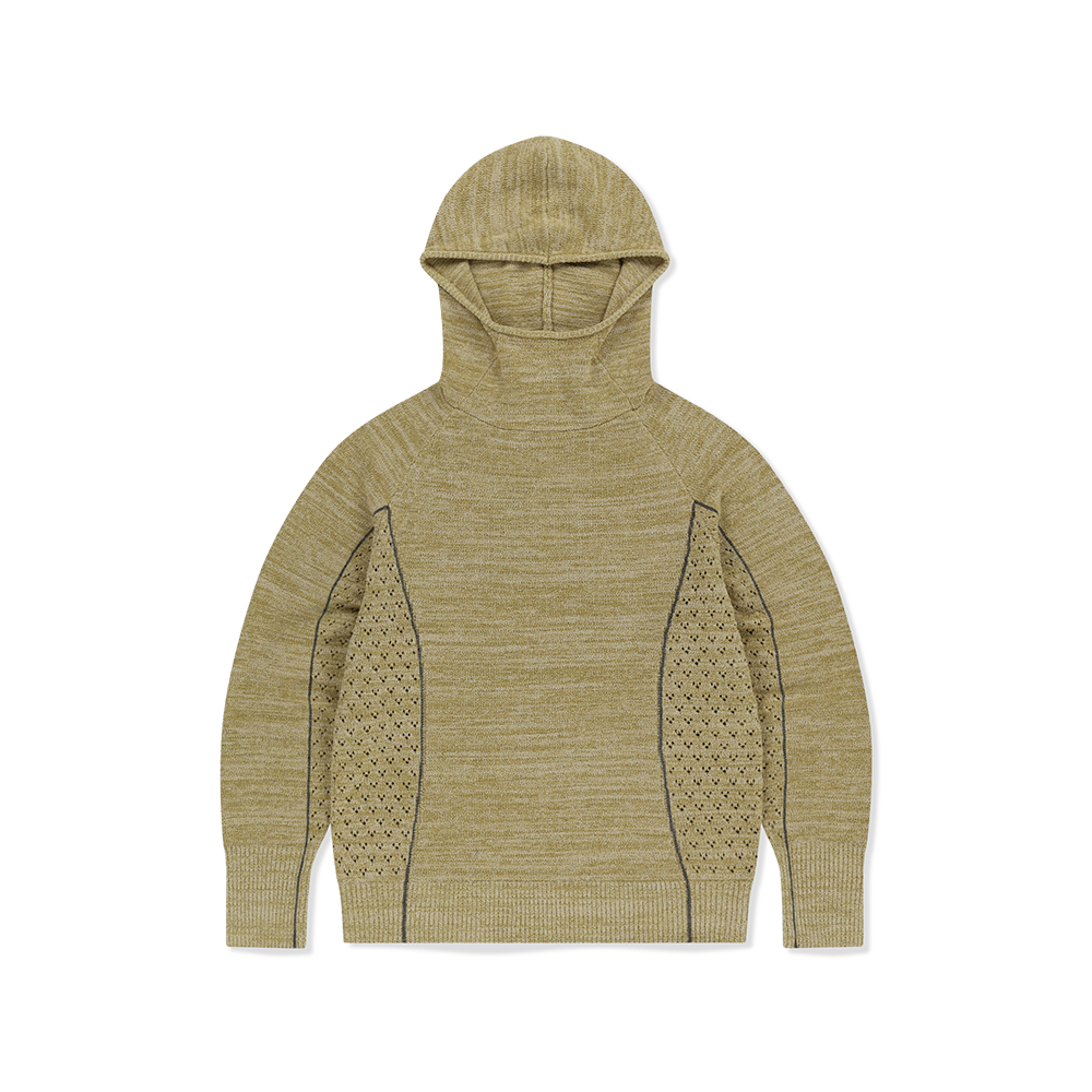 [5% 적립] 썬러브투어 페이스 메쉬 니트 후디 헤더 머스타드([5% 적립] sunlovetour Pace Mesh Knit Hoodie Heather Mustard)