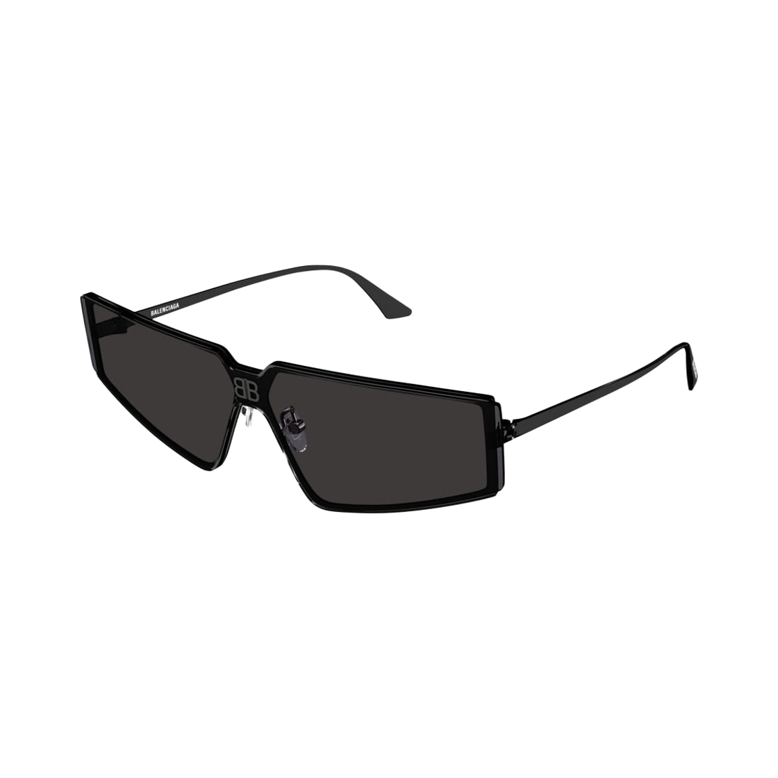 BB0192S001 Balenciaga Square Frame Metal Sunglasses Black