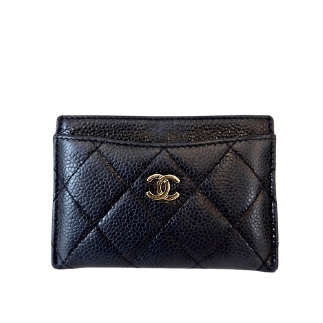 IT3NNESNJHT5 Chanel Classic Caviar Card Holder Black