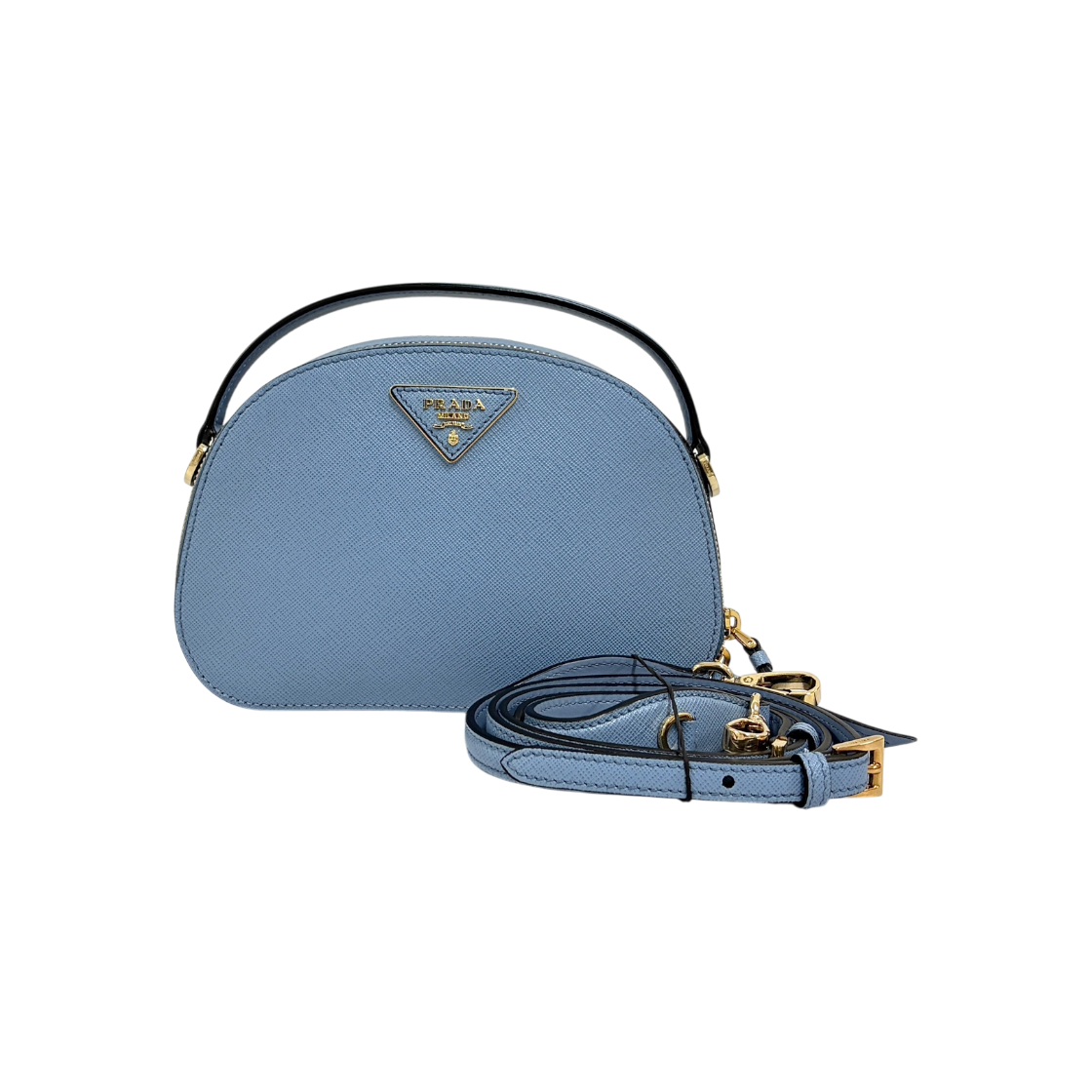 IT2HQTJ7QPGP Prada Saffiano Triangle Logo Odette Shoulder Bag