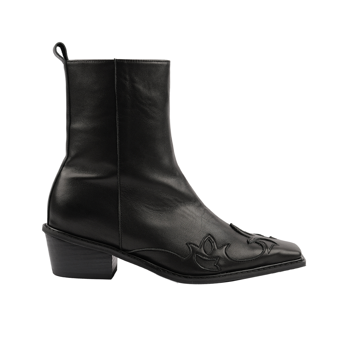 MD0406_3 MOODNIGHT Della Western Ankle Boots l Black