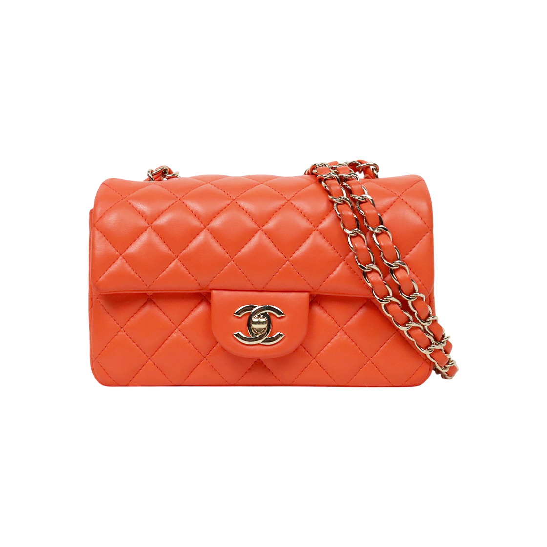 ITHLH37DRA4M Chanel Orange Lambskin New Mini