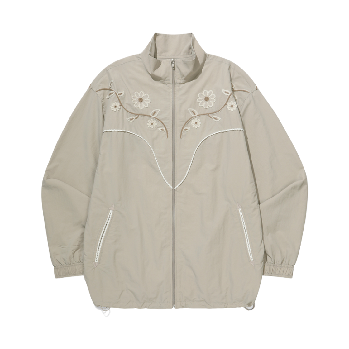 F263JK20 FRITUR Embroidery Western Windbreaker Beige_F263JK20