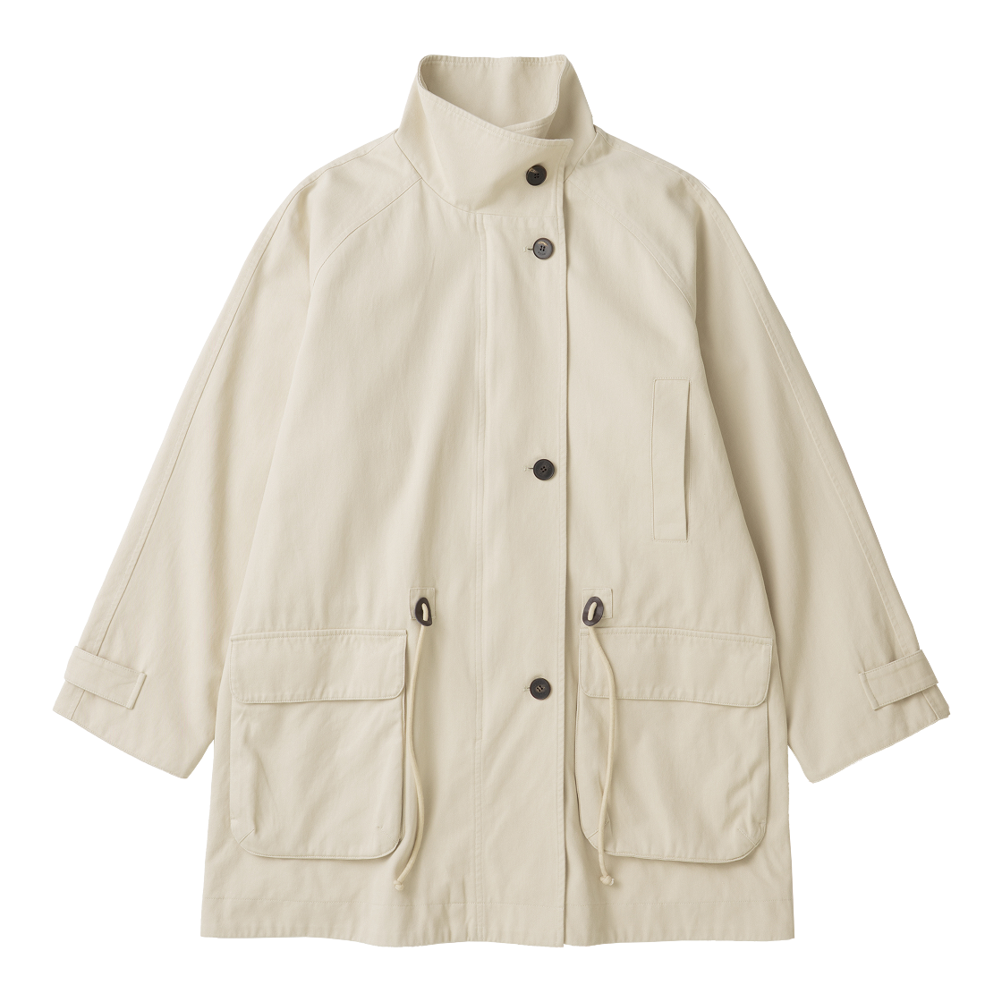 에토아 워시드 코튼 미디 자켓 아이보리(aetoa Washed Cotton Midi Jacket Ivory) - 1
