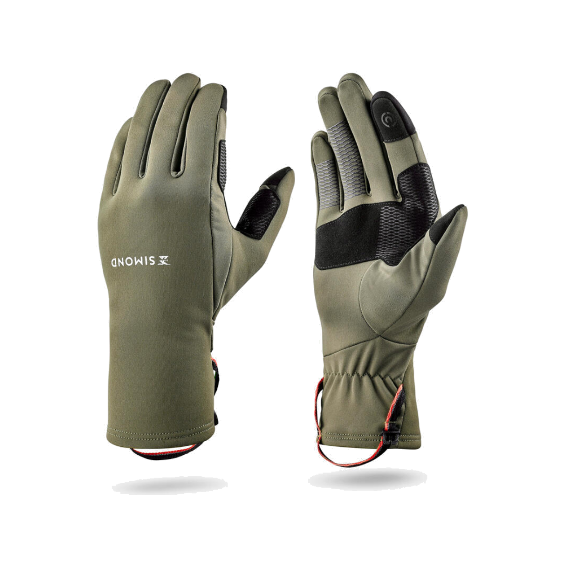 데카트론 성인 터치스크린 등산 스트레치 장갑 MT500 브론즈 카키 그린(Decathlon Adult Touchscreen Hiking Stretch Gloves MT500 Bronze Khaki Green) - 1