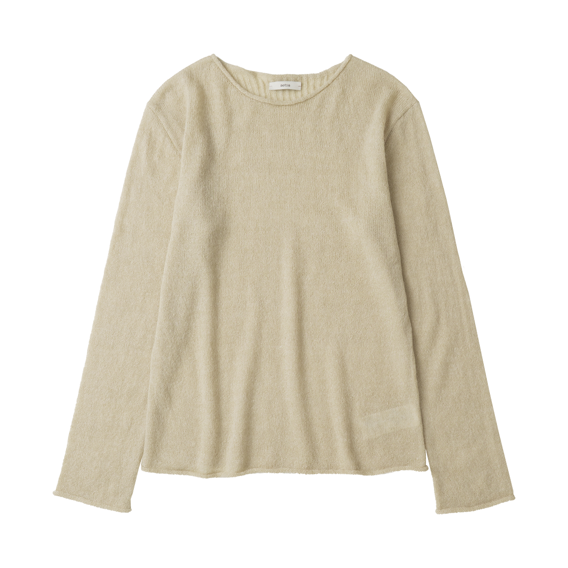 EFWKNAT066BEG aetoa Hairy Round Knit Beige