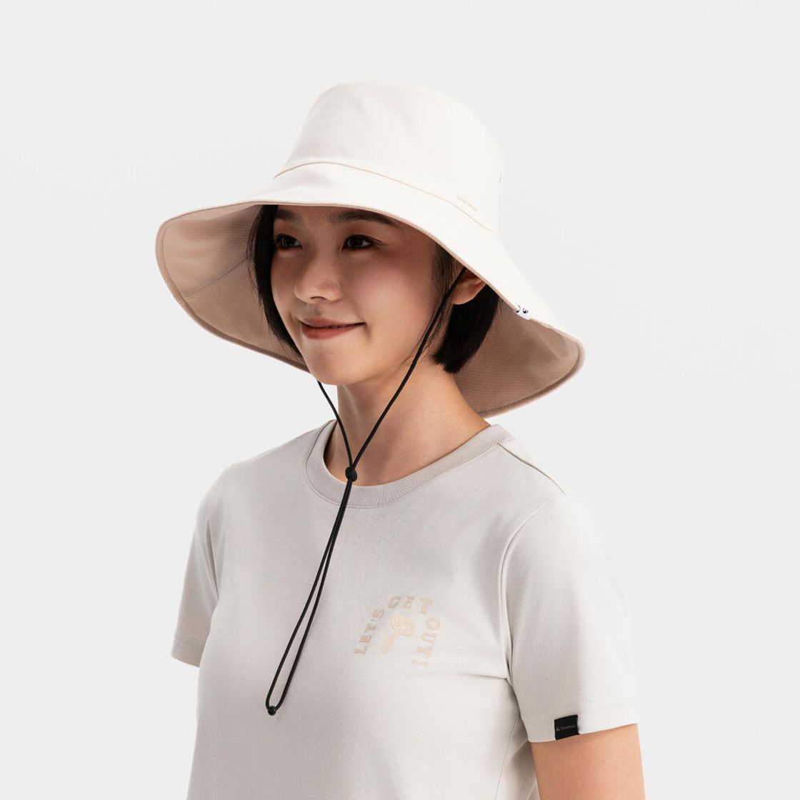 데카트론 여성 등산 와이드 양면 버킷햇 트래블 500 크림 베이지(Decathlon Women's Hiking Wide Reversible Bucket Hat Travel 500 Cream Beige) - 10