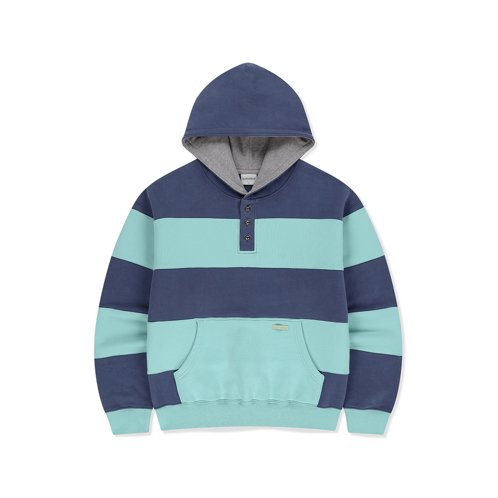 [5% 적립] 썬러브투어 러거 스트라이프 후디 블루([5% 적립] sunlovetour Rugger Stripe Hoodie Blue)