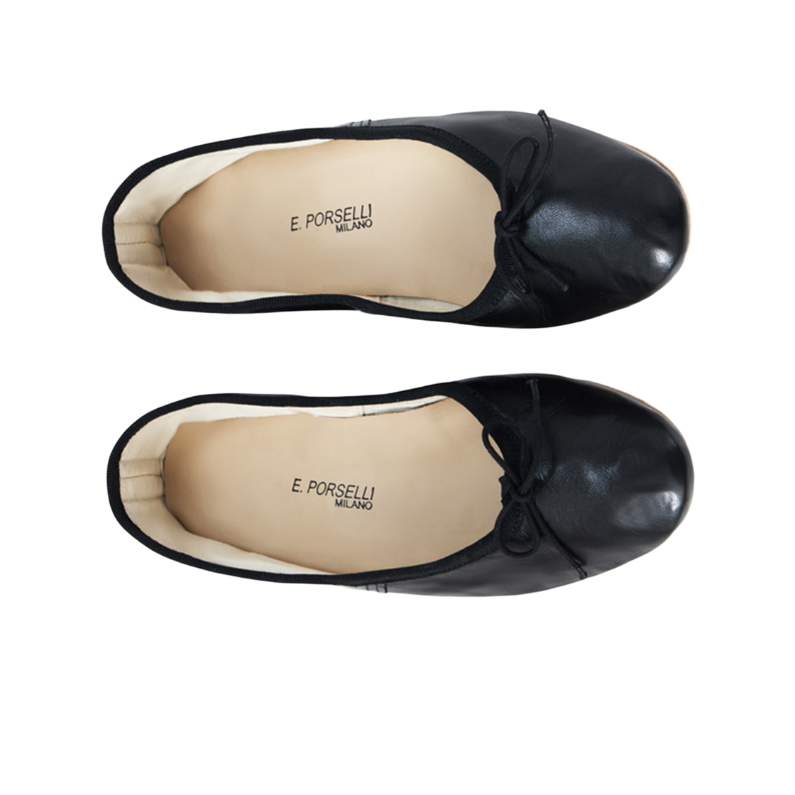 (W) E.포셀리 레더 플랫 블랙((W)  E.Porselli Leather Flat Black) - 2