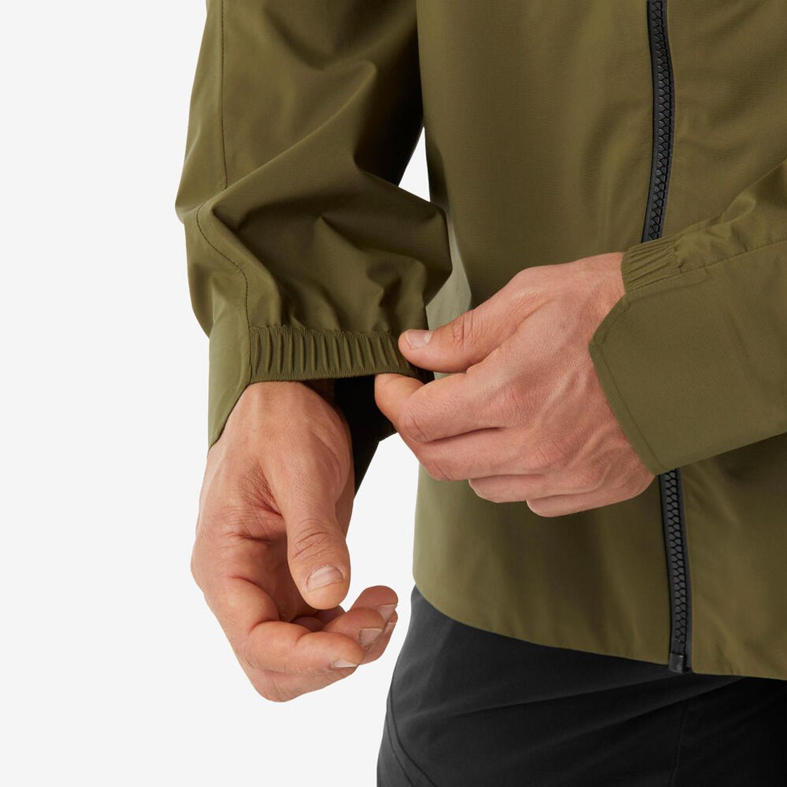 데카트론 남성 하이킹 경량 레인 자켓 MH500 골든 올리브 그린(Decathlon Men's Hiking Lightweight Rain Jacket MH500 Golden Olive Green) - 6