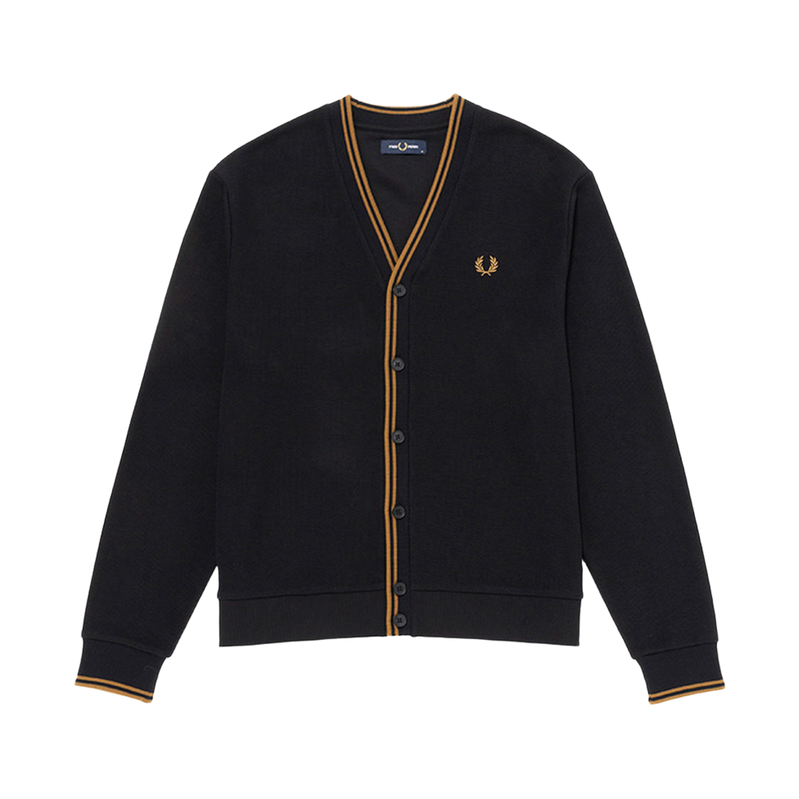 프레드페리 팁드 피케 가디건 블랙(Fred Perry Tipped Pique Cardigan Black)