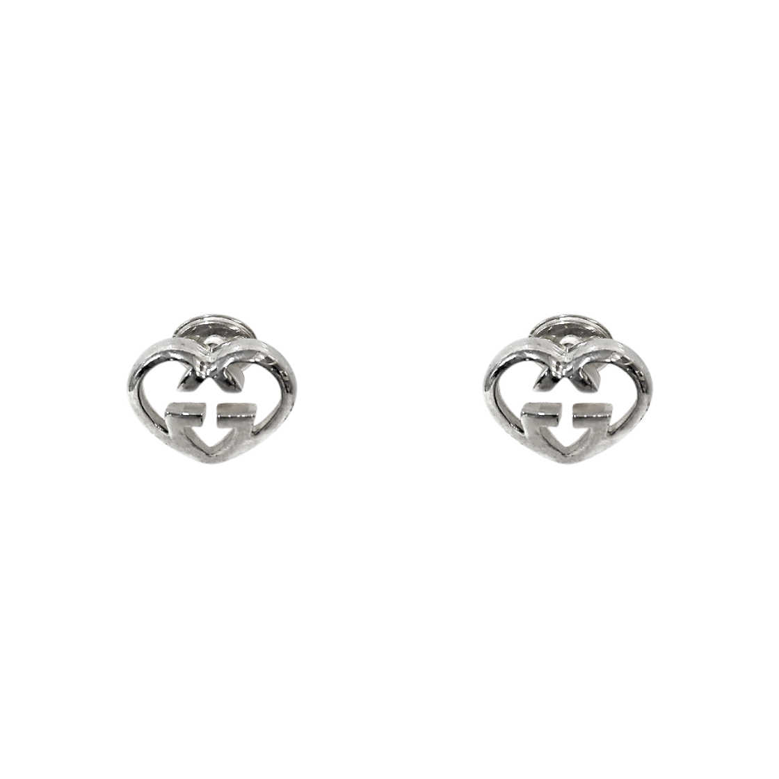 ITDC4AP5NR4B Gucci Heart Interlocking G Silver Earrings
