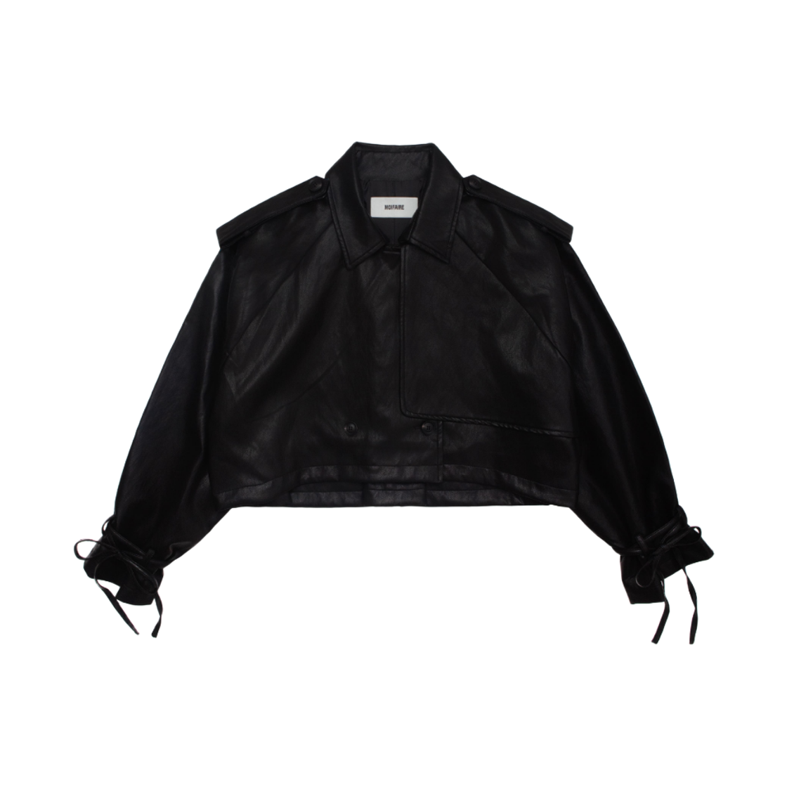 MF26FW030 MOIFAIRE Leather Strap Trench jacket Black