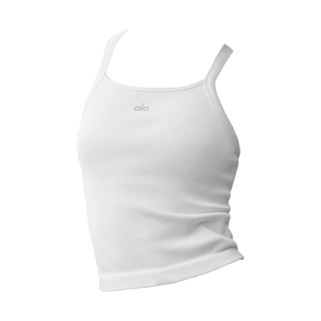 W9698R (W) Alo Yoga Seamless Ribbed Favorite Full Length Bra Tank White