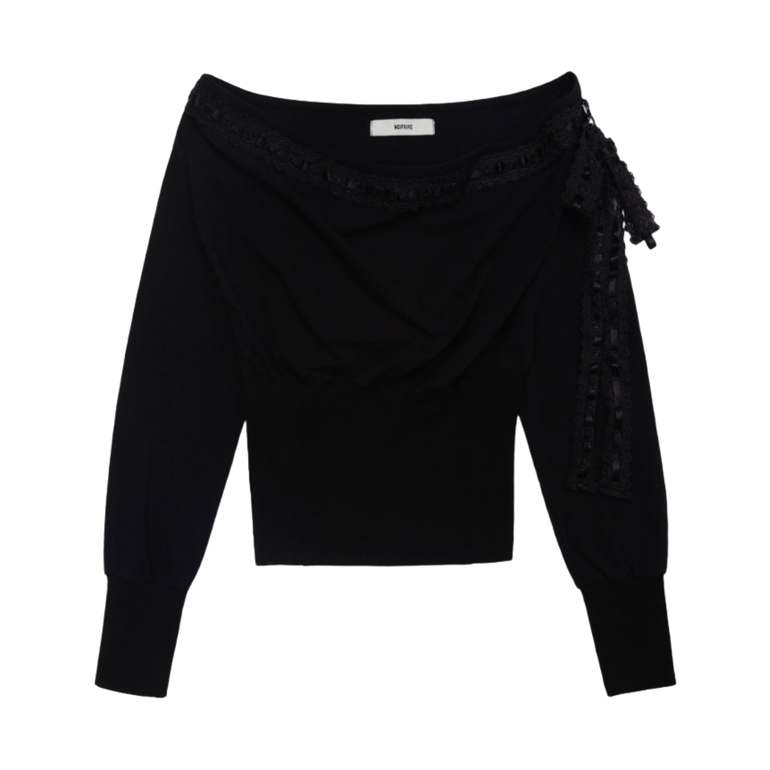 MF26FW009 MOIFAIRE Shadow Trimming T-Shirt Black