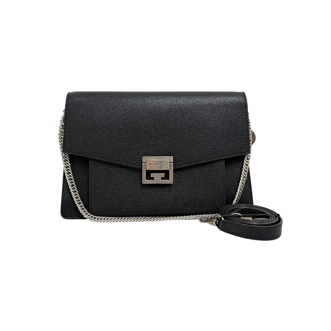 ITGERNOPTIOA Givenchy GV3 Medium Chain Shoulder Bag Black