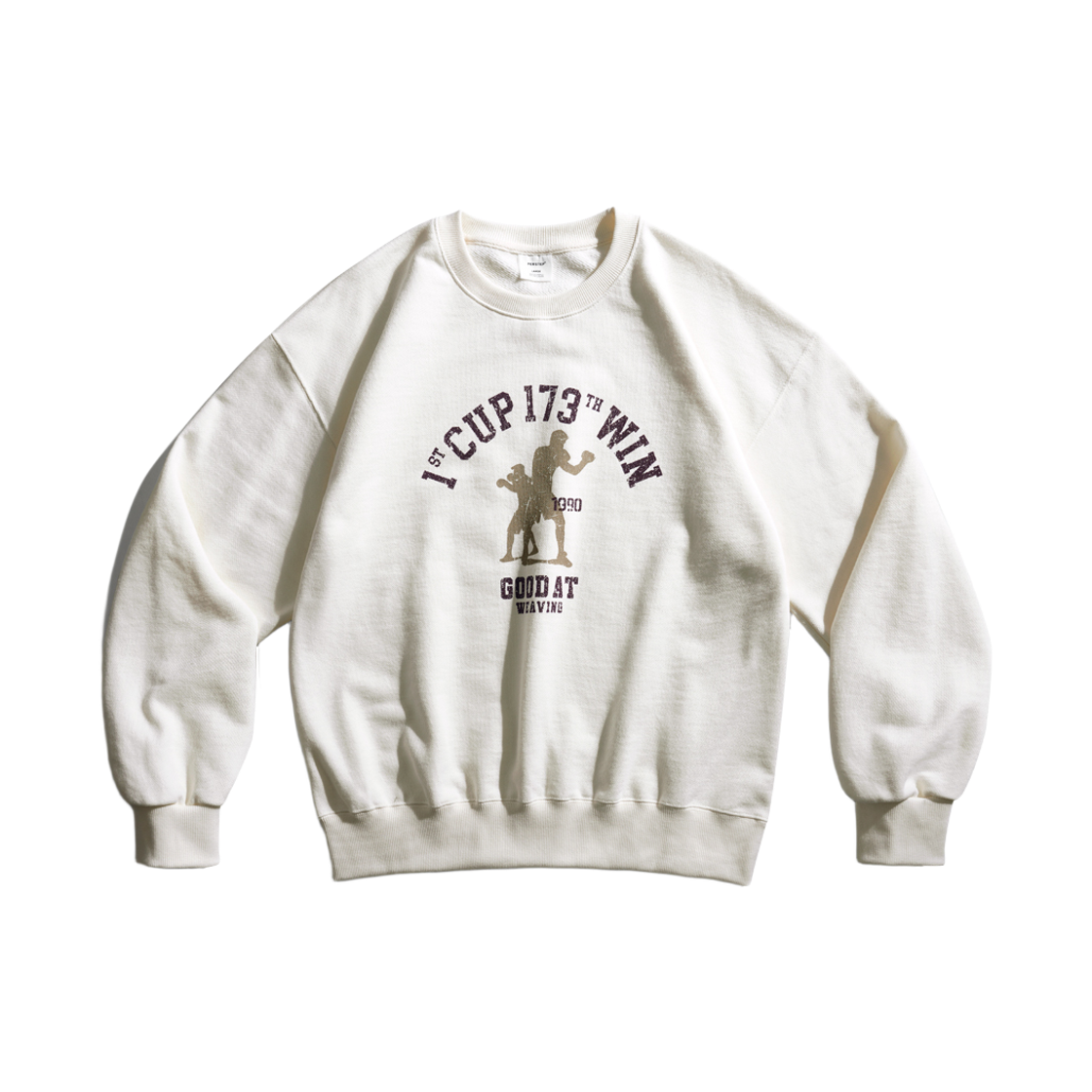 BJMT4576_Cream_291 PERSTEP Weaving Heavy Weight Sweat Shirt Cream BJMT4576