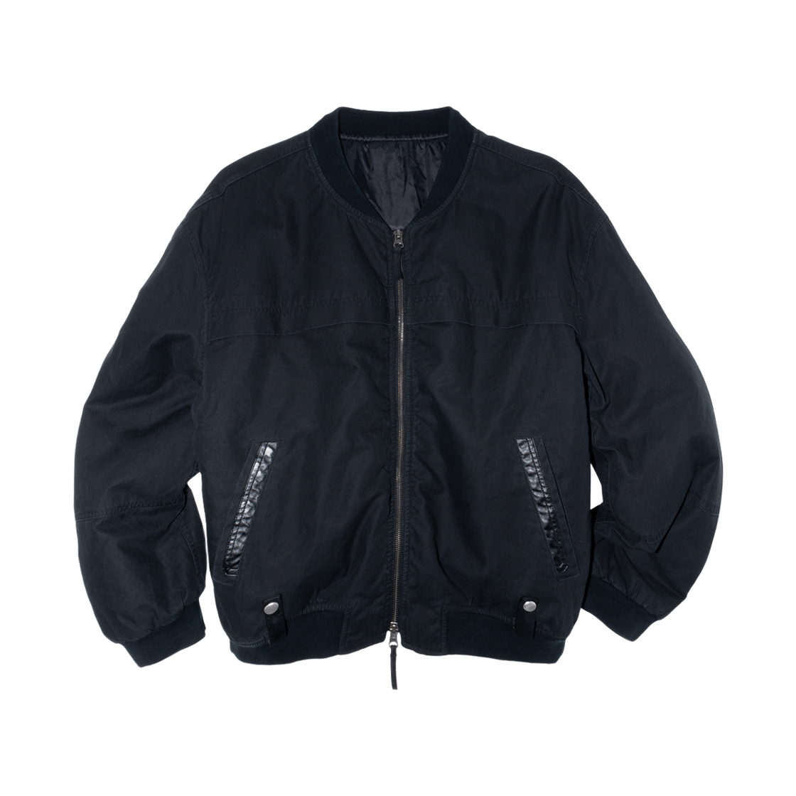 이티씨이 워시드 크롭 봄버 블랙(ETCE Washed Crop Bomber Black)
