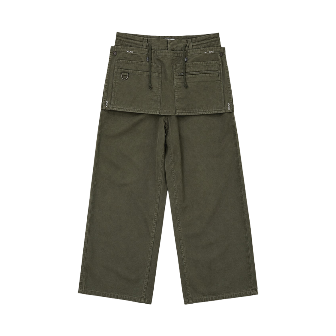 프리터 엠브로이더드 에이프런 팬츠 카키(FRITUR Embroidered Apron Pants Khaki_F263PT15)