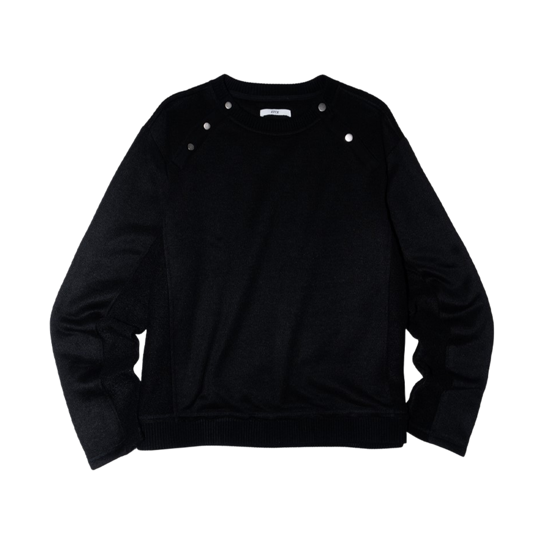 이티씨이 다이애고널 스냅 니트 블랙(ETCE Diagonal Snap Knit Black)