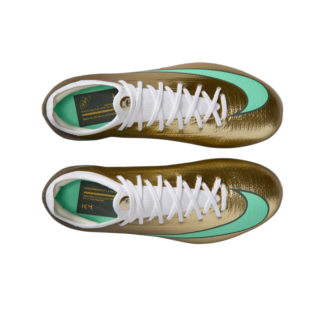 (JR) 나이키 머큐리얼 베이퍼 17 프로 메탈릭 골드 그린 글로우((JR) Nike Mercurial Vapor 17 Pro Metallic Gold Green Glow) - 2