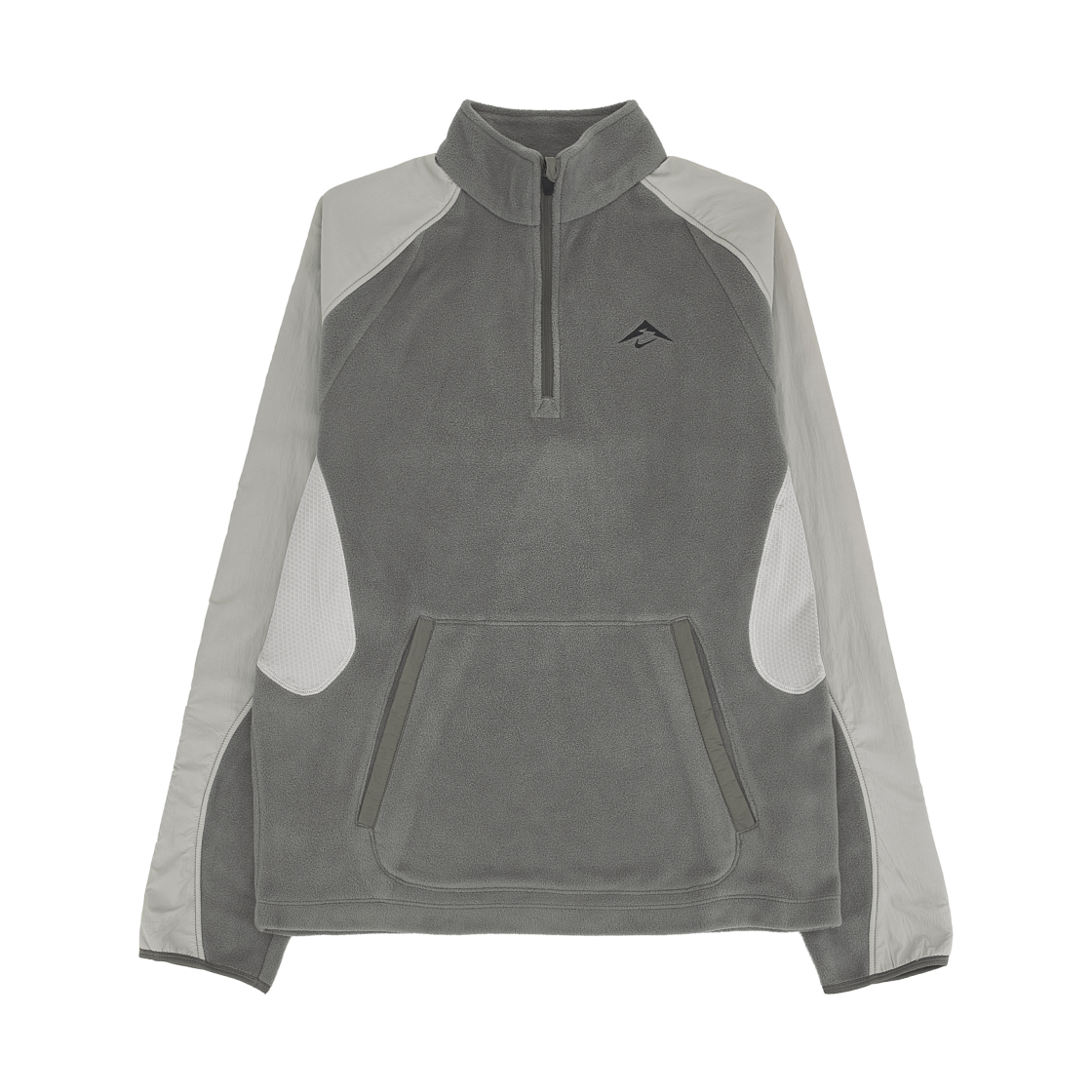 나이키 트레일 폴라텍 쿼터집 플리스 러닝 탑 케이브 스톤(Nike Trail Polartec Quarter Zip Fleece Running Top Cave Stone)