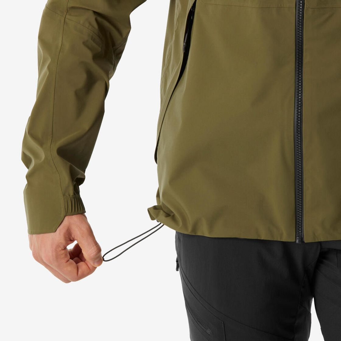 데카트론 남성 하이킹 경량 레인 자켓 MH500 골든 올리브 그린(Decathlon Men's Hiking Lightweight Rain Jacket MH500 Golden Olive Green) - 9