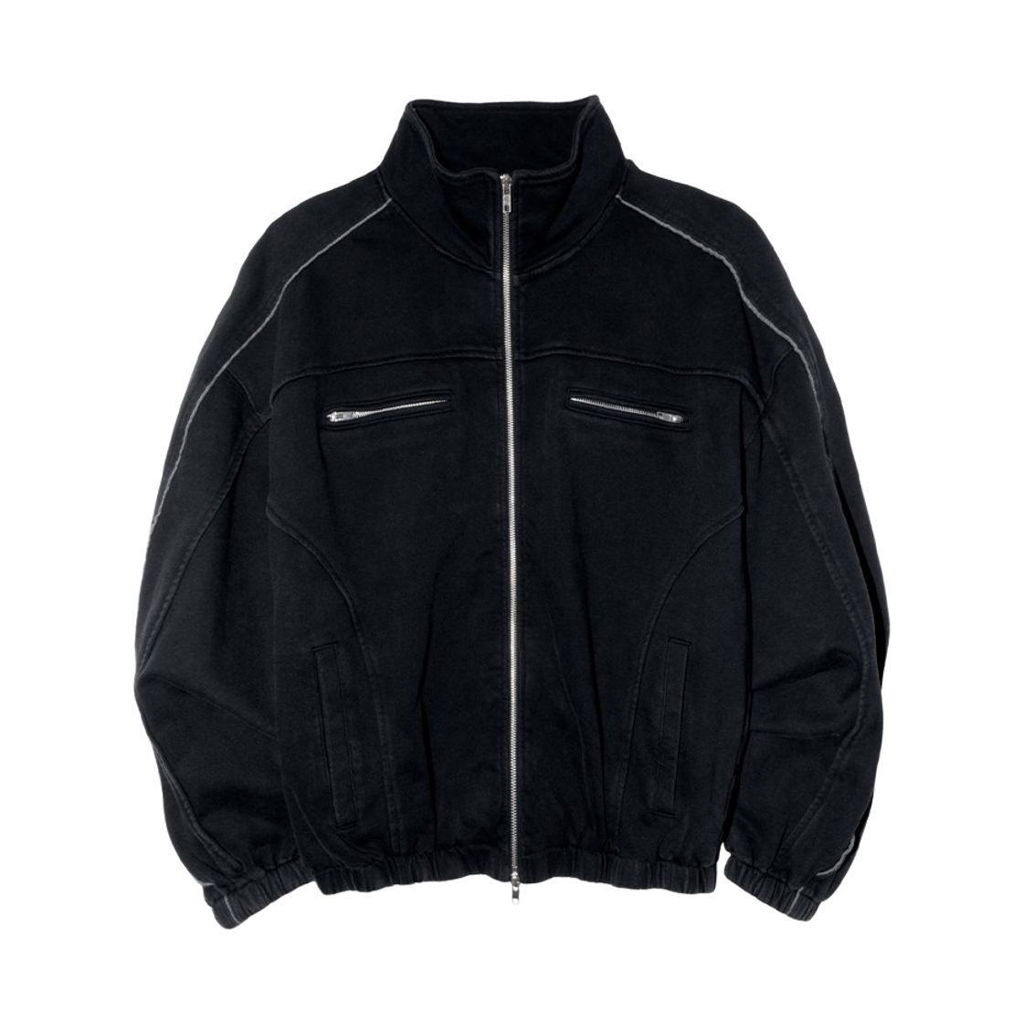 이티씨이 하이 넥 스웻 자켓 블랙(ETCE High Neck Sweat Jacket Black)