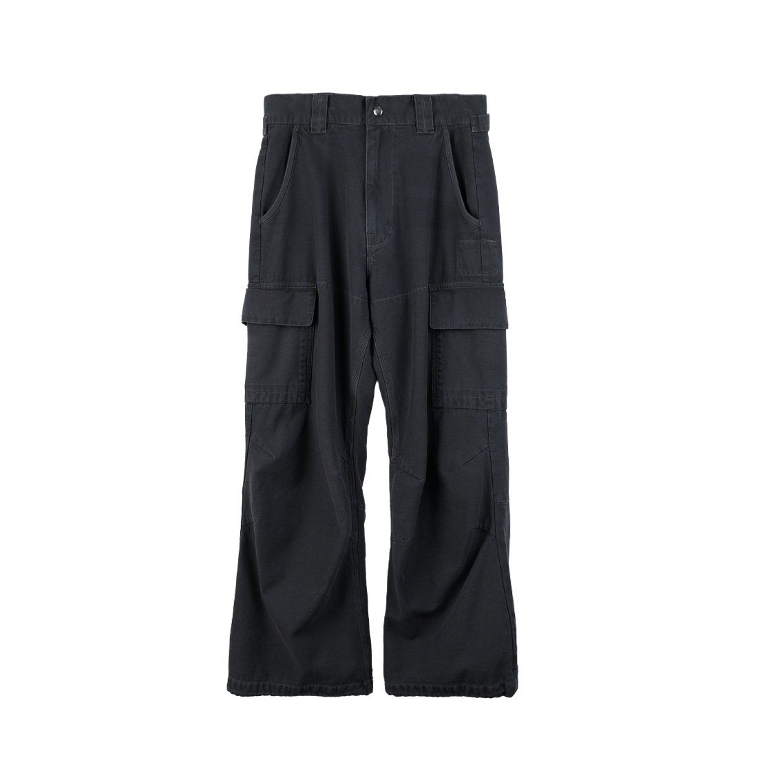 폴리테루 루즈드 카고 팬츠 워시드 차콜(Polyteru Loosed Cargo Pants Washed Charcoal)