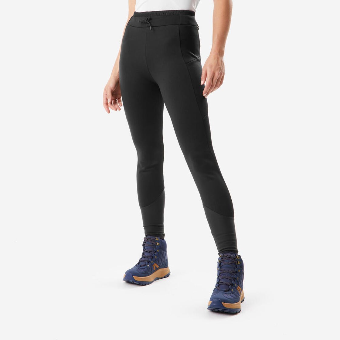 데카트론 여성 방한 발수 등산 레깅스 웜 NH500 스모크 블랙(Decathlon Women's Warm Water-Repellent Hiking Leggings NH500 Smoke Black) - 2