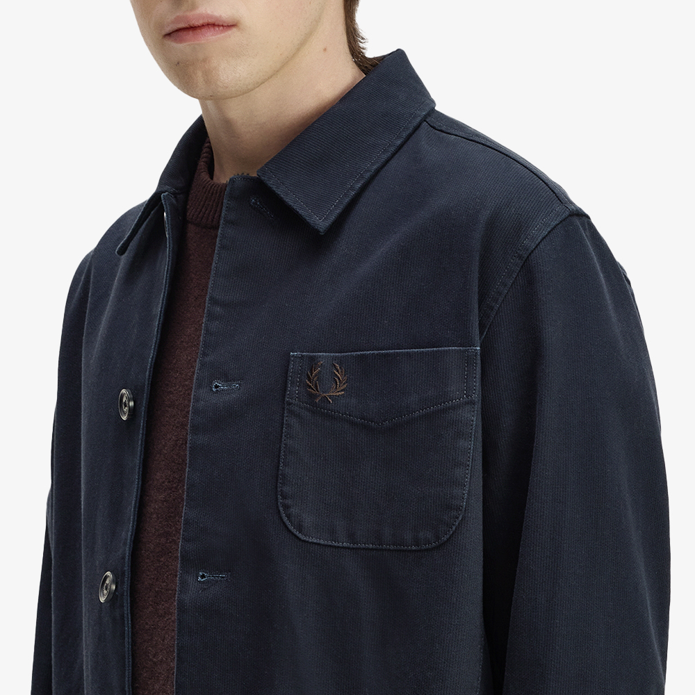 프레드페리 베드포드 코드 오버셔츠 네이비 화이트(Fred Perry Bedford Cord Overshirt Navy White) - 6
