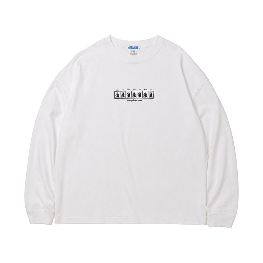 빅웨이브 컬렉티브 에브리데이 사우나 긴팔티 화이트(BIGWAVE COLLECTIVE Everyday Sauna Long Sleeve White)